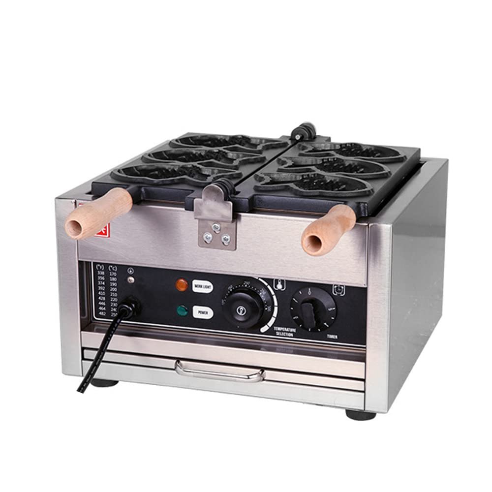 MNSSRN Fishcake Machine, Electric Fish-Shaped Cake Waffle Machine, Ice Cream Too Much Burner Rotary Machine, Porous Design, Restaurant Home,B