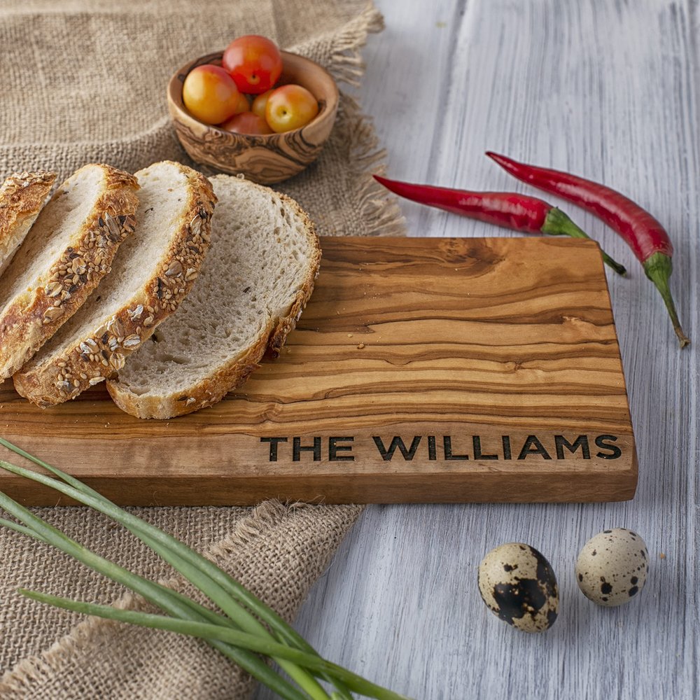 Forest Decor Custom Olive Wood Board, Engraved Serving Board, Wooden Cheese Charcuterie Board with Personalization, Premium Handmade Craftsmanship, 11x6