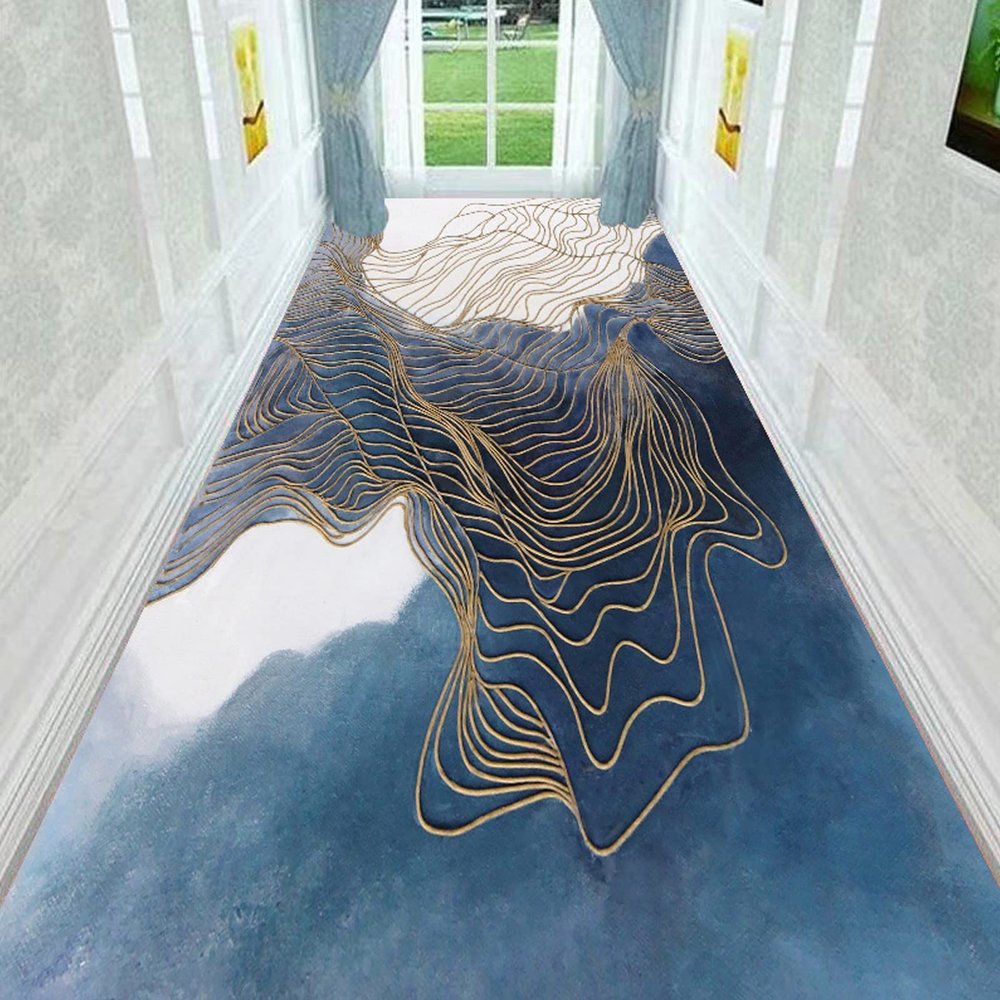 Modern Hallway Runner Carpet, Modern Non-Slip Washable Area Rug Corridor/Kitchen/Entryway/Stair Narrow Runner Rug Floor Protection Mat 80x300cm (Size : 3.3 ft x 11.5 ft)