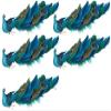 12" Teal Blue Peacock Christmas Ornament with Clip-on Feather Tail, Wedding Christmas Tree Decoration (5 Pack) view 1
