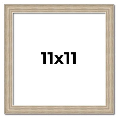 11x11 Frame Grey Solid Wood Picture Frame Width 1 Inches | Interior Frame Depth 0.5 Inches | Weatherly Distressed Photo Frame Complete with UV Acrylic, Foam Board Backing & Hanging Hardware