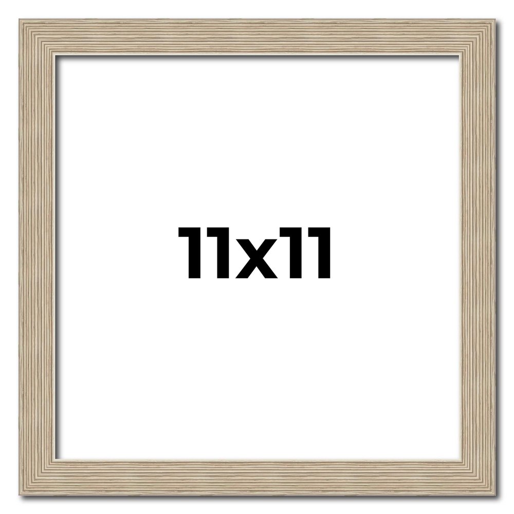 11x11 Frame Grey Solid Wood Picture Frame Width 1 Inches | Interior Frame Depth 0.5 Inches | Weatherly Distressed Photo Frame Complete with UV Acrylic, Foam Board Backing & Hanging Hardware