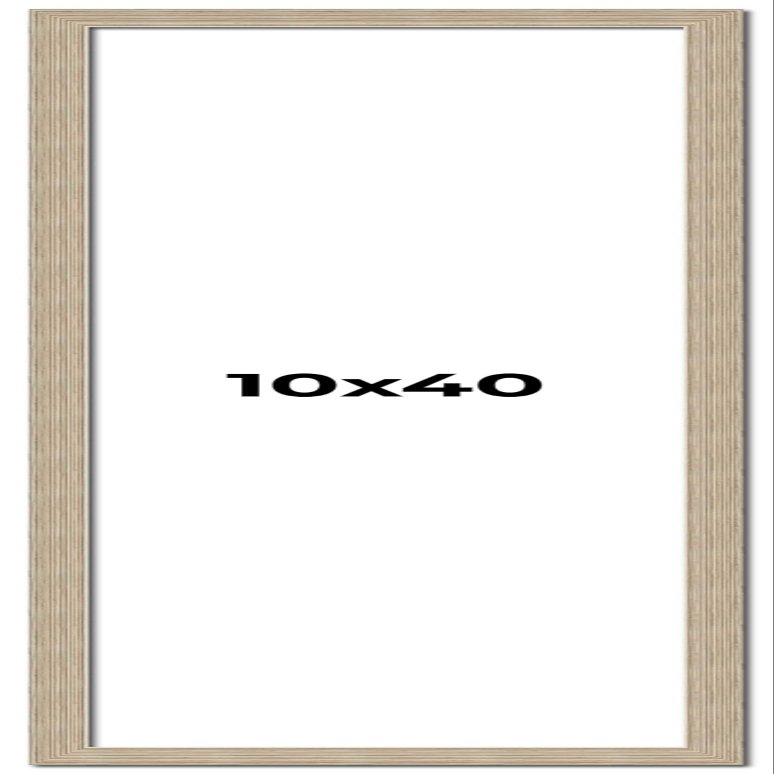 10x40 Frame Grey Solid Wood Picture Frame Width 1 Inches | Interior Frame Depth 0.5 Inches | Weatherly Distressed Photo Frame Complete with UV Acrylic, Foam Board Backing & Hanging Hardware