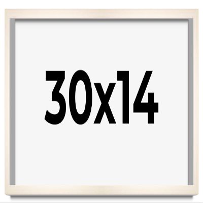 30x14 Frame White Wheat Solid Wood Picture Frame | Moulding Width 0.75 Inches | Interior Depth 0.5 Inches | Light Wood Traditional Photo Frame Complete with UV Acrylic, Foam Backing & Hanging Hardware