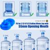 5 Gallon Water Jug Cap Reusable, Non-Spilling 55mm Water Bottle Dispenser Caps, Silicone 5 Gal Jug Replacement Caps Lids Anti Splash (Ocean Blue, 3 Pack) view 2