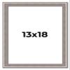13x18 Frame Grey Real Wood Picture Frame Width 1.25 Inches | Interior Frame Depth 0.5 Inches | Hans Farmhouse Photo Frame Complete with UV Acrylic, Foam Board Backing & Hanging Hardware view 1