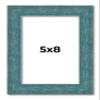 5x8 IN Frame Blue Rustic Barnwood Solid Wood Picture Frame Width 1.25 Inches | Interior Depth 0.5 Inches | Gustav Blue Frame Complete with UV Acrylic, Foam Board Backing & Hanging Hardware view 1