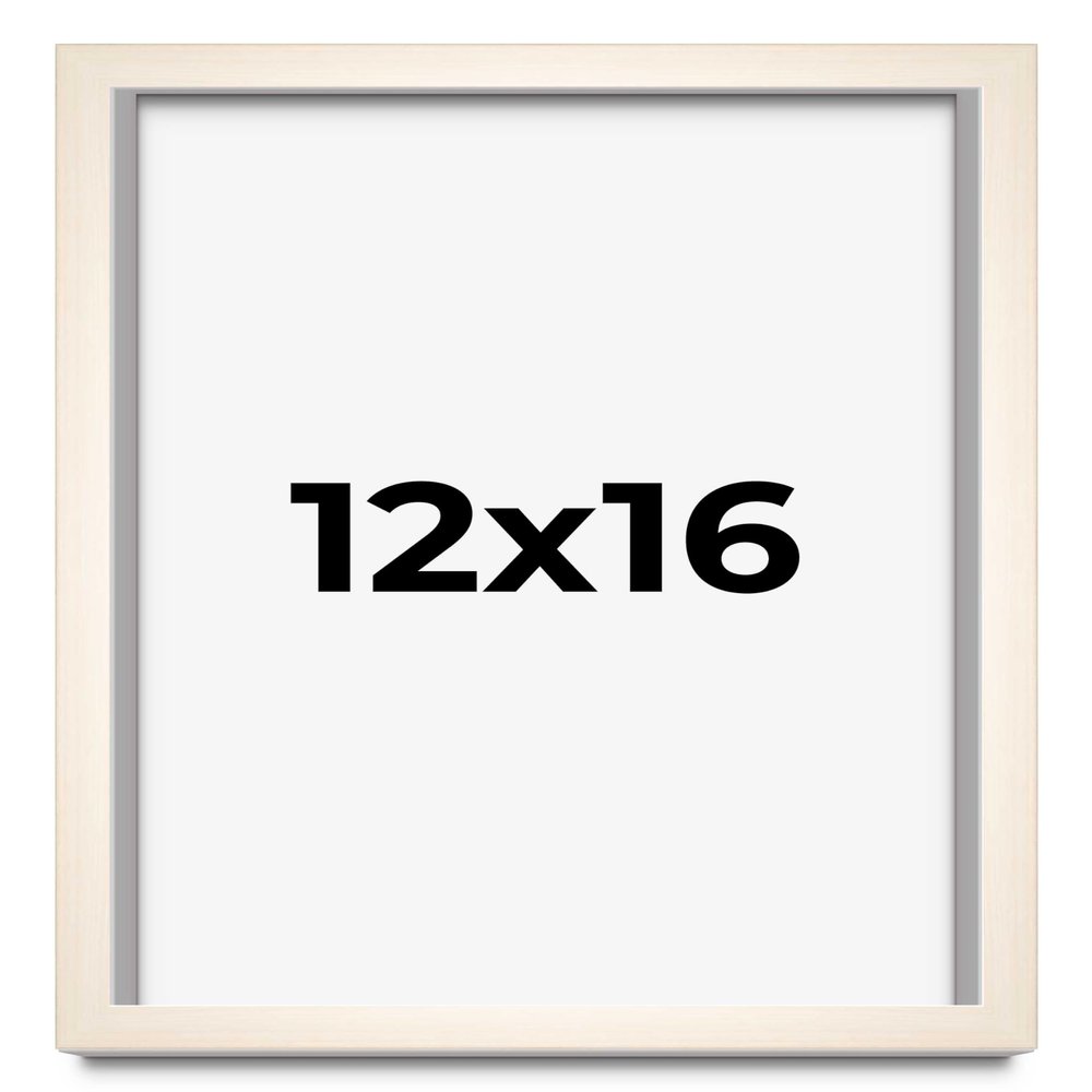 12x16 Frame White Wheat Solid Wood Picture Frame | Moulding Width 0.75 Inches | Interior Depth 0.5 Inches | Light Wood Traditional Photo Frame Complete with UV Acrylic, Foam Backing & Hanging Hardware