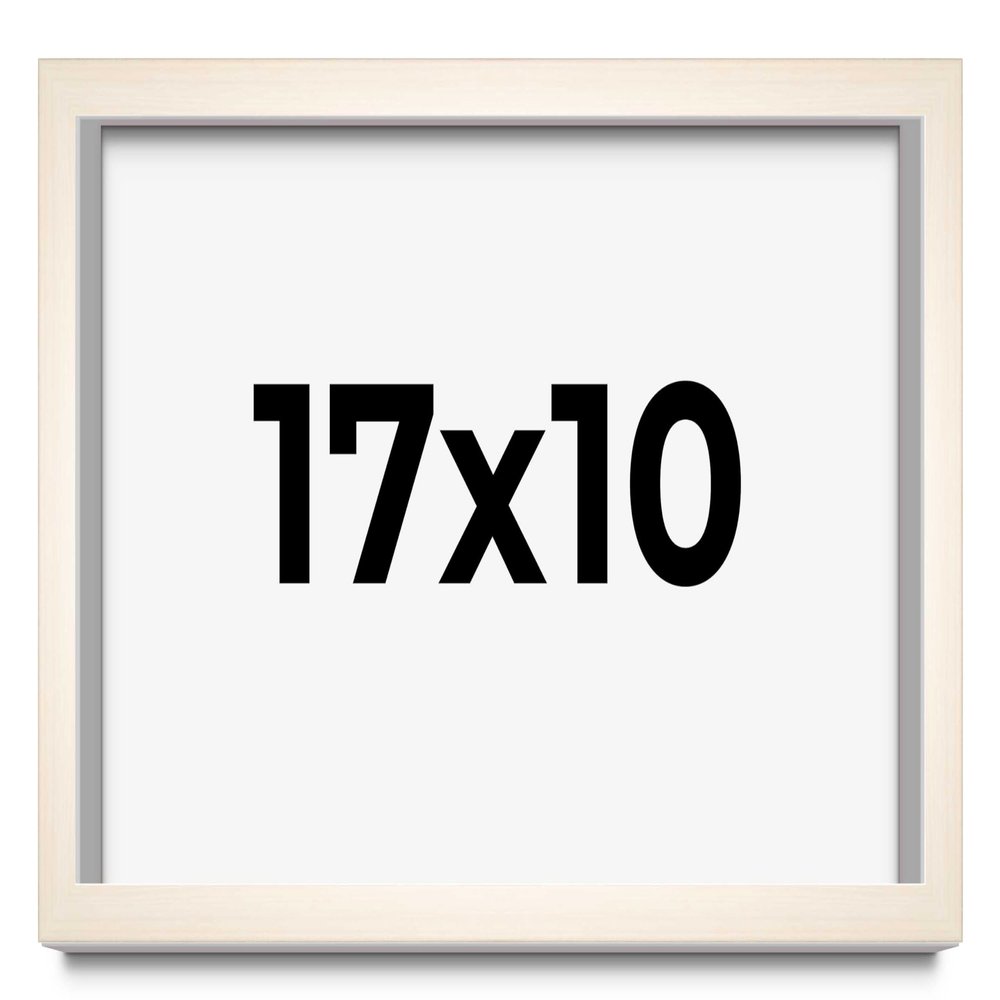17x10 Frame White Wheat Solid Wood Picture Frame | Moulding Width 0.75 Inches | Interior Depth 0.5 Inches | Light Wood Traditional Photo Frame Complete with UV Acrylic, Foam Backing & Hanging Hardware
