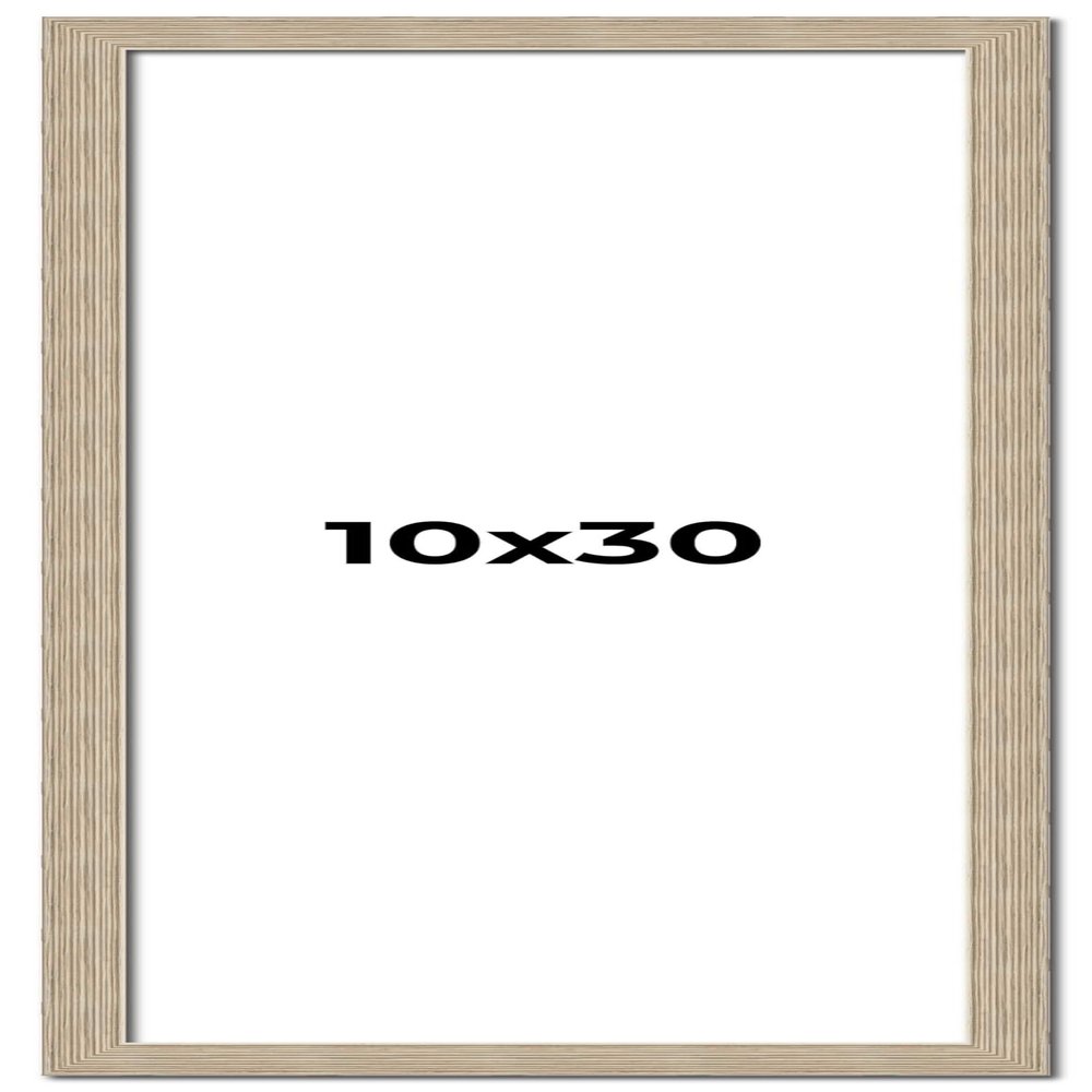 10x30 Frame Grey Solid Wood Picture Frame Width 1 Inches | Interior Frame Depth 0.5 Inches | Weatherly Distressed Photo Frame Complete with UV Acrylic, Foam Board Backing & Hanging Hardware
