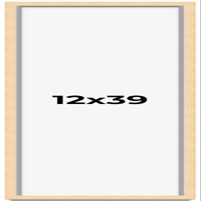 CustomPictureFrames.com 12x39 Frame Natural Wood Picture Frame | 0.75 Inch Moulding Width | Solid Wood | Complete with UV Acrylic Plexiglass, Foam Board Backing & Hanging Hardware