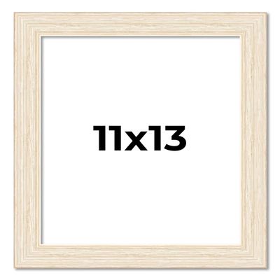 11x13 Frame Barnwood White Solid Wood Picture Frame Width 1.5 Inches | Interior Depth 0.5 Inches | Whitewashed Distressed Frame with UV Acrylic, Foam Board Backing & Hanging Hardware
