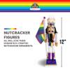 Nutcracker Ballet Gifts Pride Nutcracker Soldier in Rainbow Colors Waving Rainbow Flag- Show Your Pride During The Christmas Holiday and Year Round, Large 12 Inch view 2
