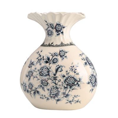 Vase Chinese Ceramic Porcelain Vase Home Decor Flower Vase for Shelf Home Dcor Japanese Vase 10.5 Inch,Sophisticated Vessel for Wedding Decorative Branches and Dried Flower,Blue