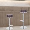 ABGRC PU Swivel Barstool, Ergonomic 53-83CM Adjustable Bar Stool Without Backrest, Stainless Steel Frame High Chair with Footrest view 2