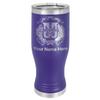 LaserGram 14oz Vacuum Insulated Pilsner Mug, Coat of Arms Dominican Republic, Personalized Engraving Included (Dark Purple) view 1