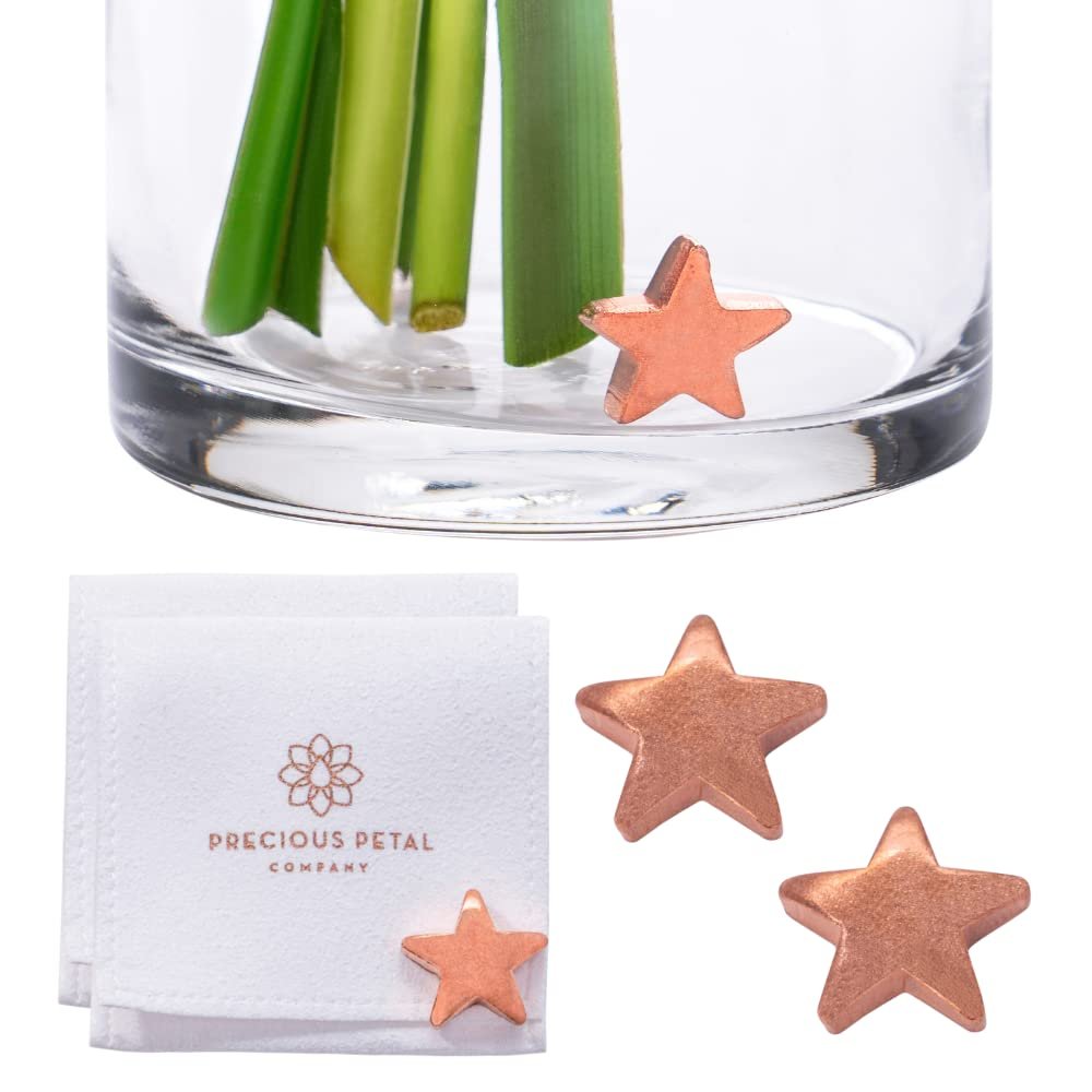 Precious Petal Co. Flower Food Alternative for Fresh Cut Flowers. Copper Charm Keeps Flower Water Clean and Clear. Just Place It in the Vase, Reusable Star 2