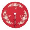 Fennco Styles Gold Embroidered Holly Christmas Tree Skirt 72 Inch Round - Red Festive Tree Skirt for Home, Holiday Decoration and Special Occasion view 2