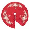 Fennco Styles Gold Embroidered Holly Christmas Tree Skirt 72 Inch Round - Red Festive Tree Skirt for Home, Holiday Decoration and Special Occasion view 3