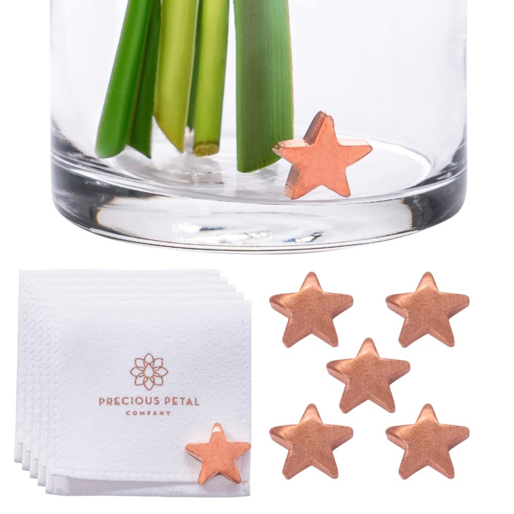 Fresh Cut Flower Food for Fresh Cut Flowers Alternative. Flower Vase Copper Charm Keeps Flower Water Clean and Clear. No More Flower Food Packets