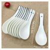 Bulk Spoons Set 10Pcs White Porcelain Spoons Ceramics Soup SpoonHot Rice Scoop Spoon Kitchen Tableware Stir Spoon 5.5in Spoons for Eating view 2