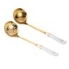 Bulk Spoons Set Soup Spoon Hot Pot Spoon Colander Ceramic Stainless Steel Long Handle Spoons Kitchen Tableware Stir Stirring Spoons 11in Set Of 2 Spoons for Eating (Color : A) view 1