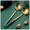 Bulk Spoons Set Soup Spoon Hot Pot Spoon Colander Ceramic Stainless Steel Long Handle Spoons Kitchen Tableware Stir Stirring Spoons 11in Set Of 2 Spoons for Eating (Color : A) view 4