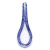 Bulk Spoons Set 5Pcs White Porcelain Spoons Blue Patterned Asian Ceramics Soup SpoonHot Rice Scoop Spoon Kitchen Tableware Stir Spoon 5.1in Spoons for Eating view 3