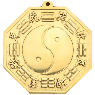 DECHOUS Bagua Mirror Convex Chinese Feng Shui Bagua Mirror Concave Brass Traditional Convex Concave Mirror for Home Business Lucky Taoist Protection
