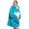 Aemilas Wearable Blanket Hoodie - Sherpa Blankets Sweatshirt as Birthday Gifts for Women Men,Cozy Warm Hooded Blanket With Giant Pocket(Blue) view 2