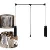 51 to 121 Cm Adjustable Side Mounted Pull Down Closet Rod, Heavy Duty Retractable Closet Pull Down Rods Hanger for Hanging Clothes Wardrobe Lift Rail Organizer Storage System (Size : 510-660mm) view 1