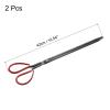 uxcell 2pcs Scissors Tong, 42cm Carbon Steel Fireplace Firewood Picker Barbecue Charcoal Pick Up Tool (Black) view 2