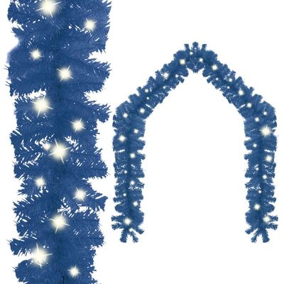 Christmas Garland,Christmas Yard Decoration,Outdoor Indoor Christmas Decoration,Party Decoration,for Stairs,Artificial Tree,with LED Lights 787.4" Blue