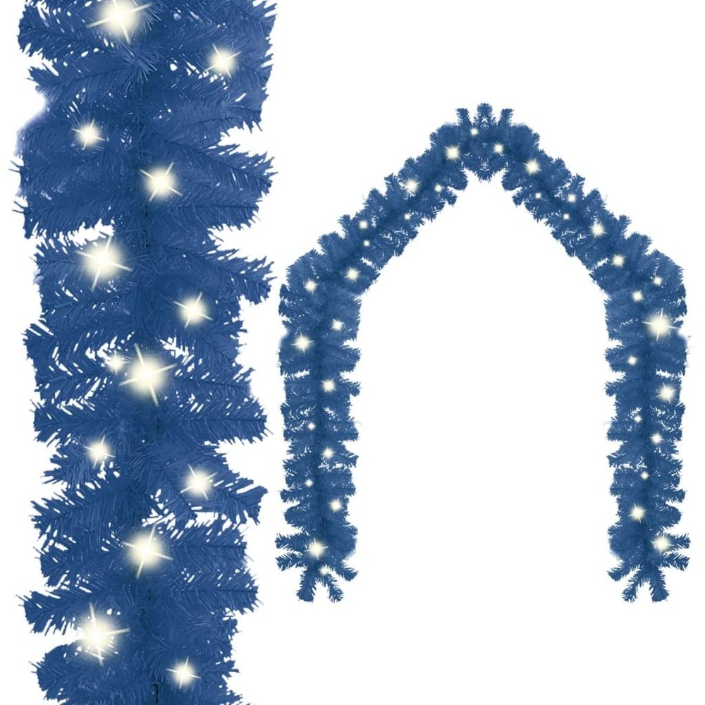 Christmas Garland,Christmas Yard Decoration,Outdoor Indoor Christmas Decoration,Party Decoration,for Stairs,Artificial Tree,with LED Lights 787.4" Blue