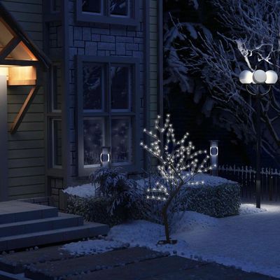 Christmas Tree 128 LEDs Cold White Light Cherry Blossom,Holiday Decoration,Indoor and Outdoor Christmas Decoration,Party Decoration,for Wedding,Party,Holiday,47.2"