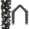 Christmas Garland,Christmas Yard Decoration,Outdoor Indoor Christmas Decoration,Party Decoration,for Stairs,Artificial Tree,with LED Lights 787.4" Black view 1