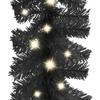 Christmas Garland,Christmas Yard Decoration,Outdoor Indoor Christmas Decoration,Party Decoration,for Stairs,Artificial Tree,with LED Lights 787.4" Black view 4