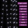 LED Curtain Fairy Lights,Holiday Decoration,Indoor and Outdoor Christmas Decoration,Party Decoration,for Wedding,Party,Holiday,9.8'x9.8' 300 LED Cold White 8 Function view 4