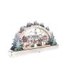 Qabinvoe Christmas Wooden Decorations LED Lighting Christmas Village Shopping Mall Window Decoration Creative 38 * 5 * 21.5Cm,M view 1