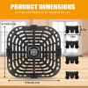 Air Fryer Accessories for Instant Pot Vortex Plus 6 in 1 5.7QT 6 QT Gourmia GAF735 6 QT Air Fryer, Replacement Parts Tray Rack Grill Plate Grill Pan Crisper Plate, Dishwasher Safe view 3