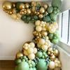 156pcs Sage Green White Sand Gold Balloon Garland Arch Kit, Mixed Size 5''/12''/18''Retro Olive Green Latex Balloons For Rustic Boho Wedding Engagement Baby/Bridal Shower Birthday Party Decorations view 4