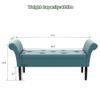 Changjie Furniture Storage Bench Tufted Bed Bench Entryway Bench with Storage for Living Room Bedroom Blue-Green view 2