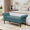 Changjie Furniture Storage Bench Tufted Bed Bench Entryway Bench with Storage for Living Room Bedroom Blue-Green view 3