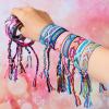 Henoyso 48 Pcs Woven Friendship Bracelets Bulk Adjustable Braided String Nepal Bracelets String with Sliding Knot Closure Gift for Women Girls Birthday Party Camp Favor (Bright Style) view 3