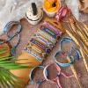 Henoyso 48 Pcs Woven Friendship Bracelets Bulk Adjustable Braided String Nepal Bracelets String with Sliding Knot Closure Gift for Women Girls Birthday Party Camp Favor (Bright Style) view 4