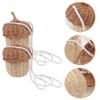 COHEALI 2pcs Pine Cone Satchel Small Handbag Wallet Rattan Handheld Bag Mini Handbag Handwoven Tote Bag Child Purse Shoulder Purse Storage Bags Bohemian Men and Women Indonesian Rattan view 3