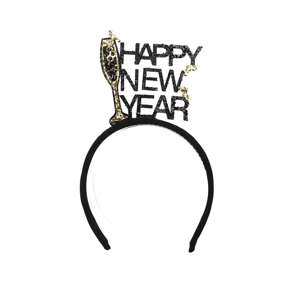 BinaryABC Happy New Years Headband Tiara,New Years Eve Party Supplies,2025 New Year Eve Party Favors Gifts