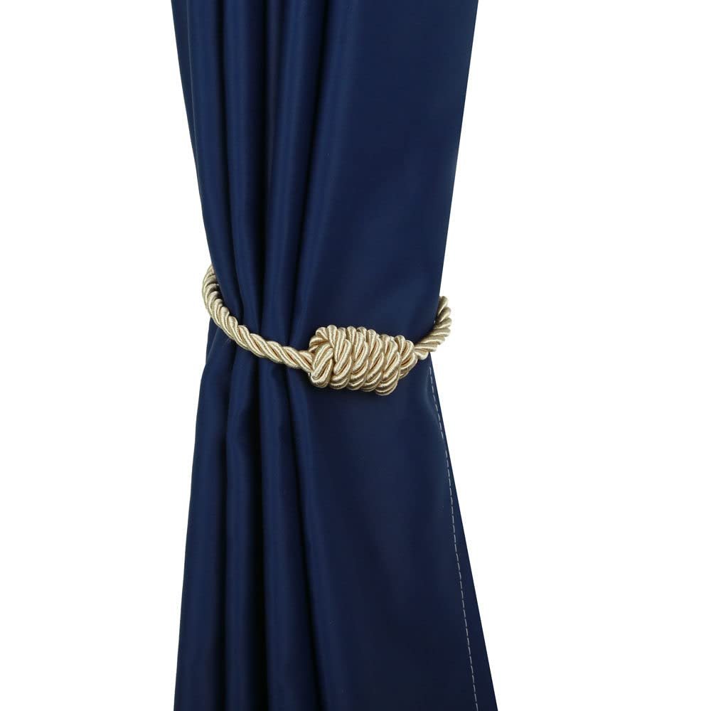 1Pc Magnetic Curtain Tieback Hanging Ball Hold-Back Clip Window Drape Buckle Rope Tie Backs Curtains Holder Accessory,Gold,2Pcs