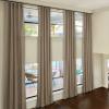 ChadMade 102 Inches Long Linen Curtains, 2 Panels 52Wx102L Rust Brown, Rod Pocket Back Tab Hook Belt Flat Hooks Privacy Lined Draperies for Traverse Rod, Tallis Collection view 1