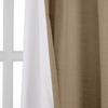 ChadMade 102 Inches Long Linen Curtains, 2 Panels 52Wx102L Rust Brown, Rod Pocket Back Tab Hook Belt Flat Hooks Privacy Lined Draperies for Traverse Rod, Tallis Collection view 2